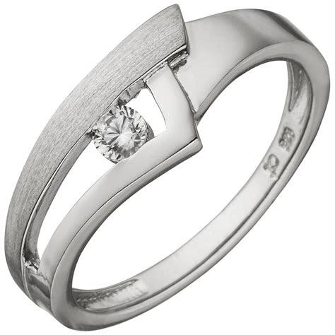 Damen Ring Echt Silber Mattiert Top Design Zirkoniasteine Gr