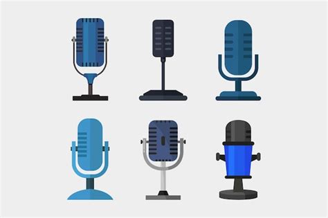 Premium Vector Microphones Set Icon Vector Illustration