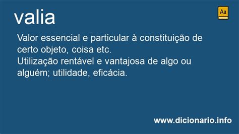 O Que Significa Valia - Significado de Valia