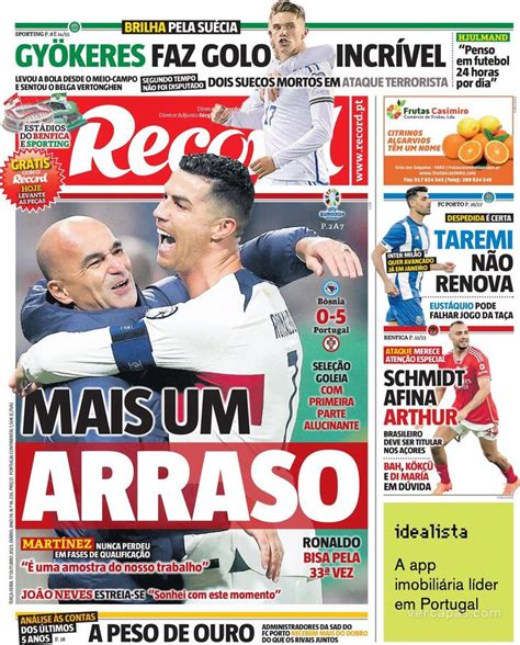 Fora De Jogo Capas A Goleada De Portugal E As Novidades Na Luz