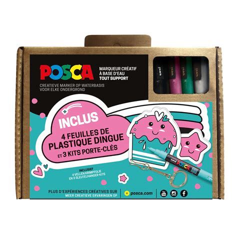 Posca Sleutelhanger Krimpfolie DIY Set Meisjes Suitup Art Supplies