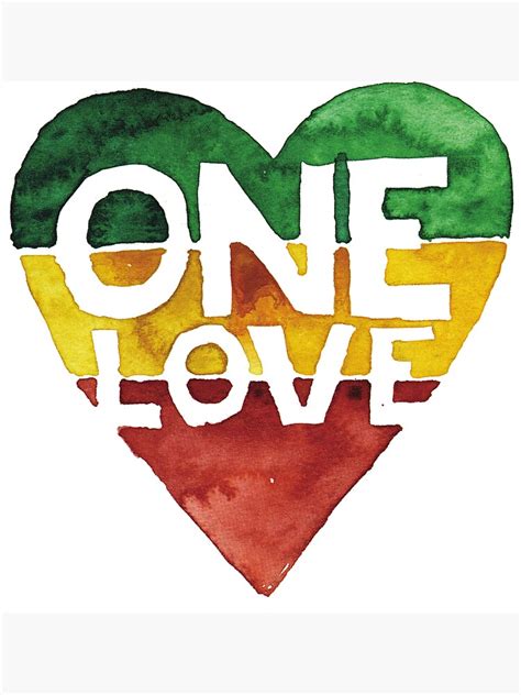 One Love Music Rasta Reggae Heart Peace Roots Sticker By Roarr