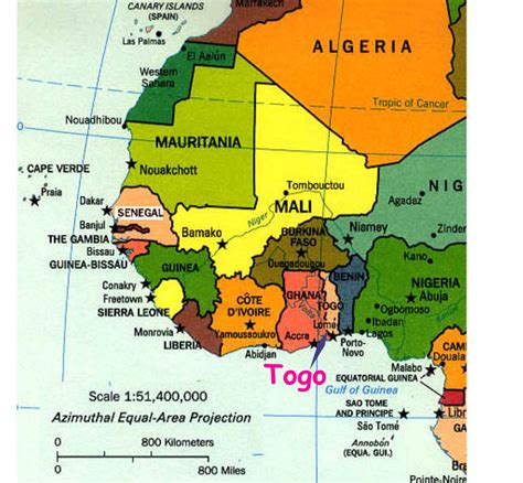 Togo Map Of Africa