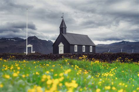 590 Black Church In Budir Iceland Stock Photos Pictures And Royalty