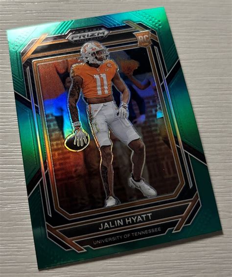 2023 Prizm Draft Picks Jalin Hyatt RC Green Prizm NY Giants Rookie 141