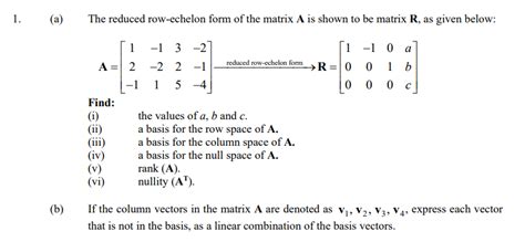 solved    reduced row echelon form   matrix  cheggcom