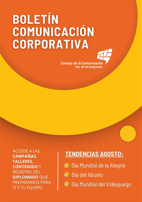 Boletín Consejo de la Comunicación Comunicación Corporativa Agosto by