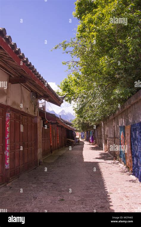 Ancient Old Retro Old Naxi House Street View Of Baisha Ancient Town In