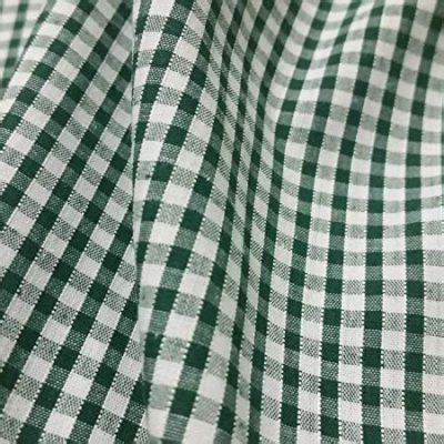 Bottle Green Gingham Polycotton Woven Checked Fabric Dressmaking