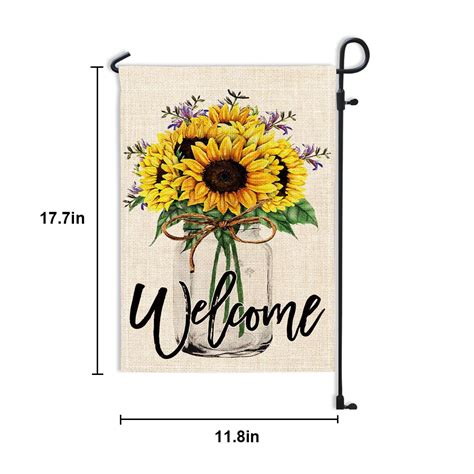 Lngoor Summer Welcome Garden Flags 12×18 Inch Double Sided Design For