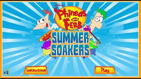Phineas and Ferb Summer Soakers Game - Финес и Ферб игра - YouTube