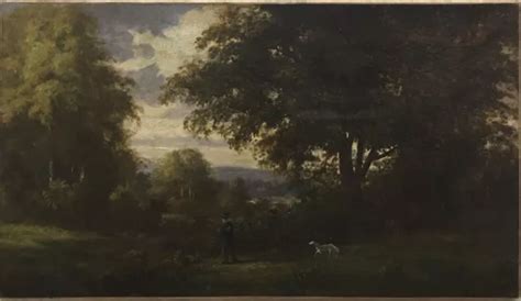 TABLEAU PEINTURE 19È XIXè Signé Barbizon Paysage animé Chasse vénerie