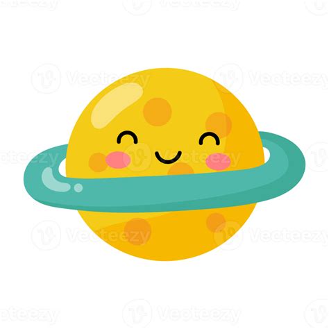 Cartoon saturn character icon. 18931694 PNG