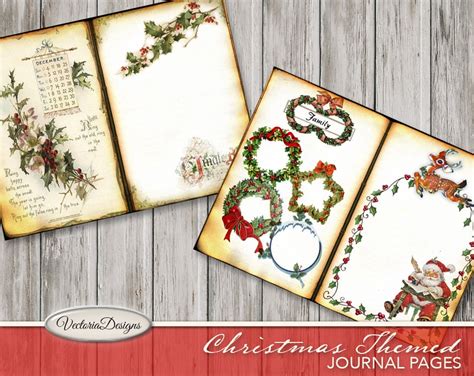 Christmas Junk Journal Kit Christmas Printables Christmas Decoration