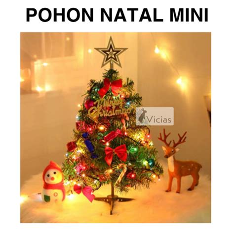 Jual Pohon Natal Mini 60cm PVC Hijau MURAH Grosir Premium Bagus