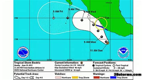 6 19 11 Tropical Storm Beatriz Threatens Mexico YouTube