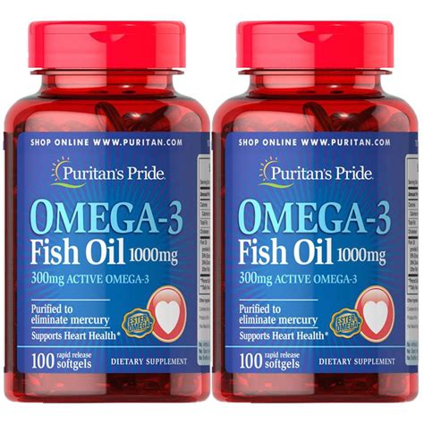 Puritans Pride Omega 3 Fish Oil 1000mg 300mg Active India Ubuy