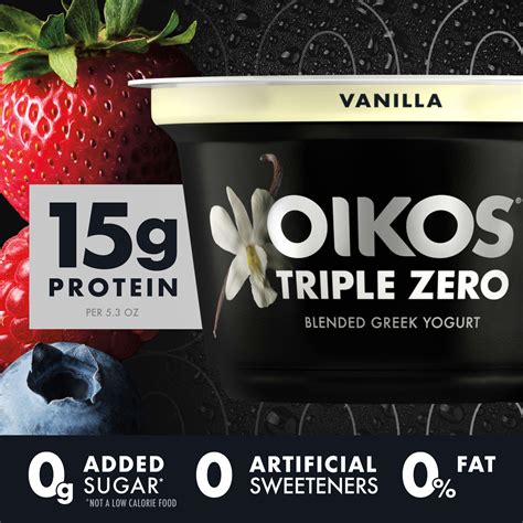 Buy Oikos Triple Zero Vanilla Greek Yogurt Oz Online At Lowest