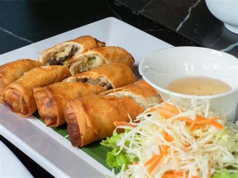 Deep Fried Spring Rolls Stock Image Image Of Exotic 264060491