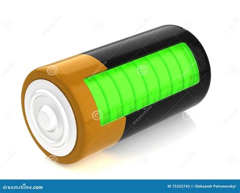 Battery 3d Model Cartoon Style Render Illustration