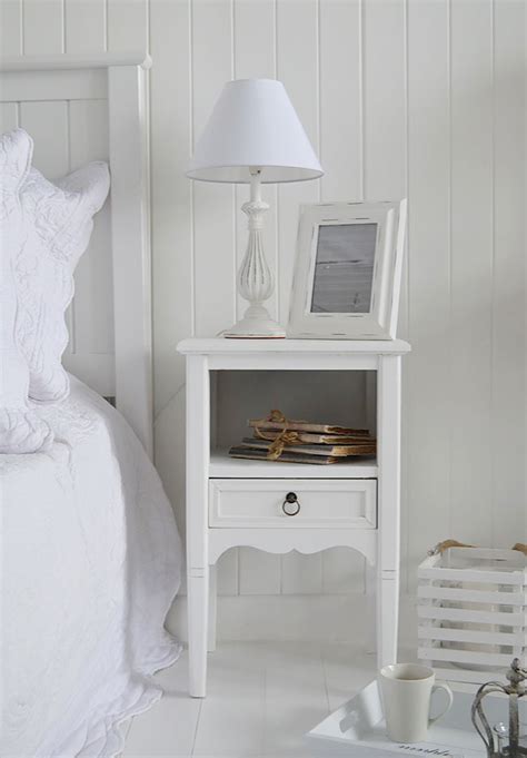 Cove Bay White Bedside Table Beach House Bedroom Furniture L