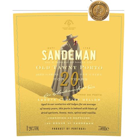 Sandeman 20 Year Old Tawny Vintage Wine Cellars