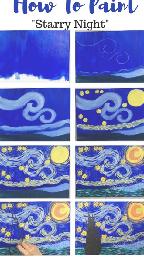 This Is A Simplified Easy Version Of The Famous Starry Night By Vincent Van Gogh Learn How To