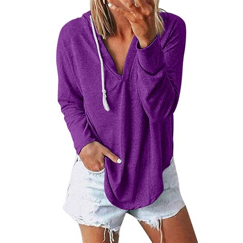 Adviicd Long Sleeve Blouses For Women Womens T Shirts Basic V Neck Tee Loose Fitting Casual