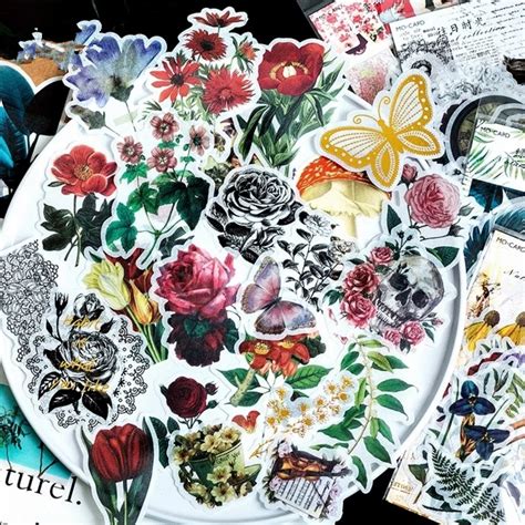 Beautiful Flowers 60pcs Lot Scrapbooking Stickers Card Making Diy