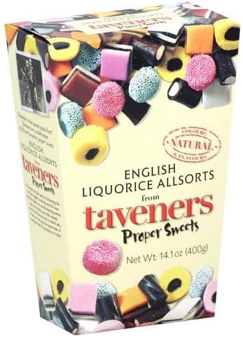 Taveners English Allsorts Licorice Oz Nutrition Information