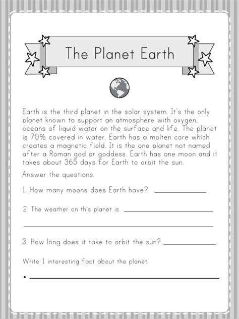 Planet Earth Worksheet | PDF