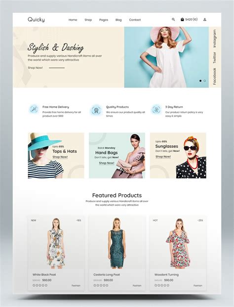 Minimal Ecommerce Html Template Shopify Website Design Online Store