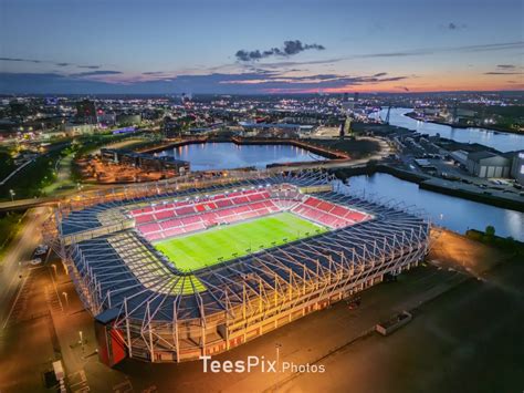 Stunning Night-time Aerial Views Showcase Middlesbrough's Riverside ...