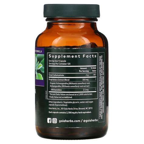 Gaia Herbs Ashwagandha Root 120 Vegan Liquid Phyto Caps