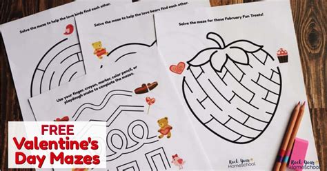 Valentine's Day Mazes for Holiday Fun Activities (Free) - Rock Your ...