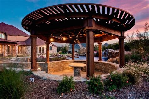 Arbors Pavilions Circular Wooden Pergola Arts Crafts Patio