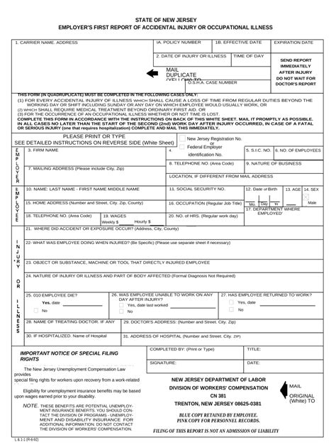 nj workers compensation Doc Template | pdfFiller