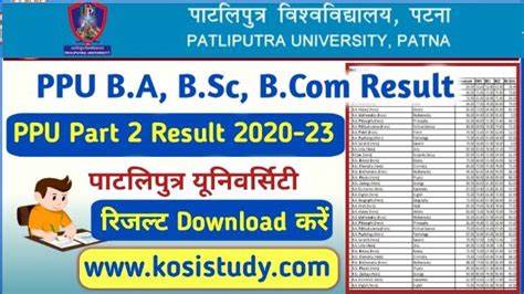 PPU BCom Part 2 Result 2022 Patliputra University UG Part 2 Result