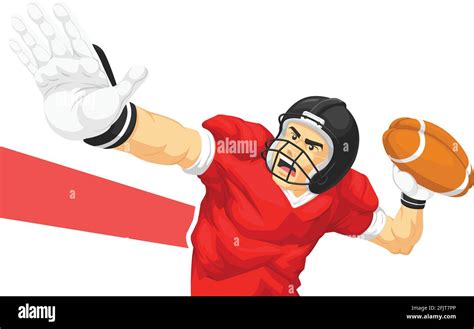 American Football Quarterback Player Throwing Ball Cartoon Drawing Stock Vector Image & Art - Alamy