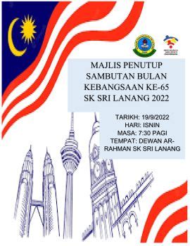 BUKU PROGRAM PENUTUPAN BULAN KEBANGSAAN SKSL 2022 NOR FAIZAH SARANI