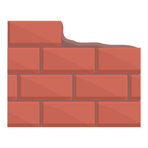 Red Brick Wall Icon Cartoon Vector Mortar Cement 14349369 Vector Art