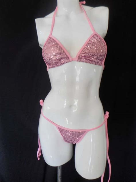 Baby Pink Sequin Scrunch Butt Bikini Ultravixen Dancewear