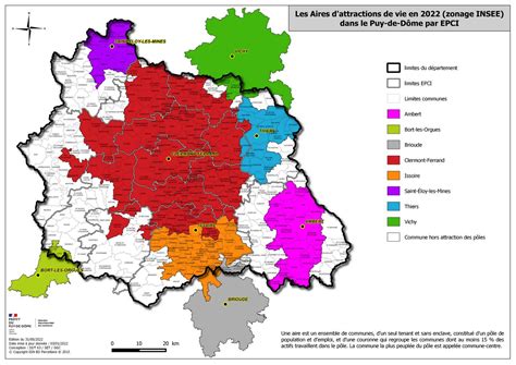 Les aires d attraction des villes dans le Puy de Dôme Démographie et