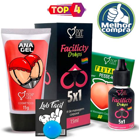 Kit Sex Shop Anal 4x1 Lubrificante Intimo Sexual Top Gel Sexy Produtos