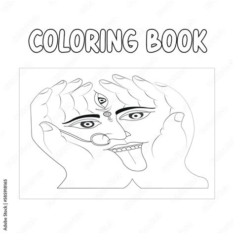 face of a person ma kali hand drawing coloring book for kids and t ...