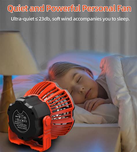 Dww Camping Fans For Tents Portable Fan With Led Lantern Usb