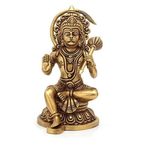 Golden Gold Plated Brass Hanuman Statue Size 8 Inch At Rs 600 In