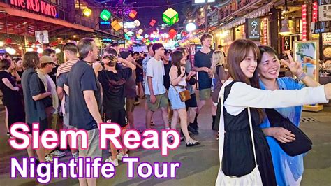 Cambodia Nightlife Pub Street Night Tour Siem Reap Trip 4k Walk