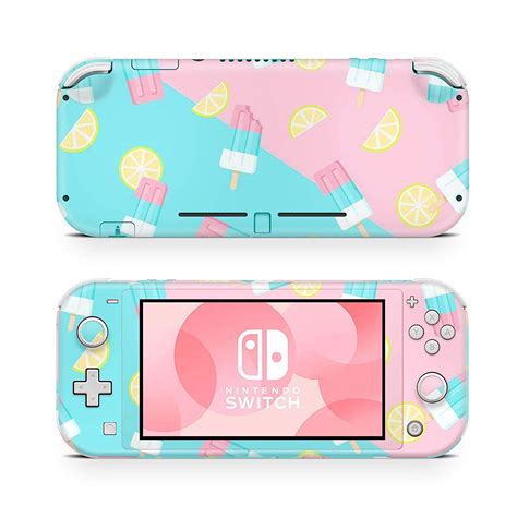 ZOOMHITSKINS Switch Lite Accessories, Compatible for Nintendo Switch Lite Skin, Soft Pink Blue ...