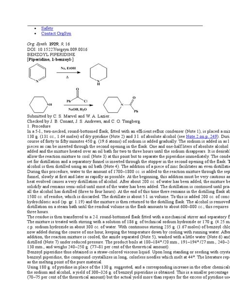 Piperidine Synthesis | PDF | Distillation | Pyridine